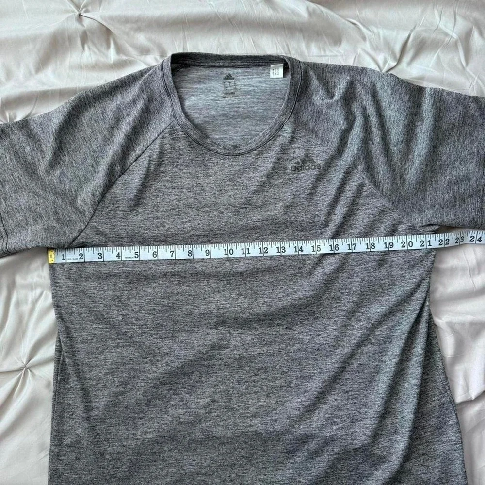 ADIDAS Climalite Training Shirt Mens Large Grey Heathered Athletic Tee BK0933